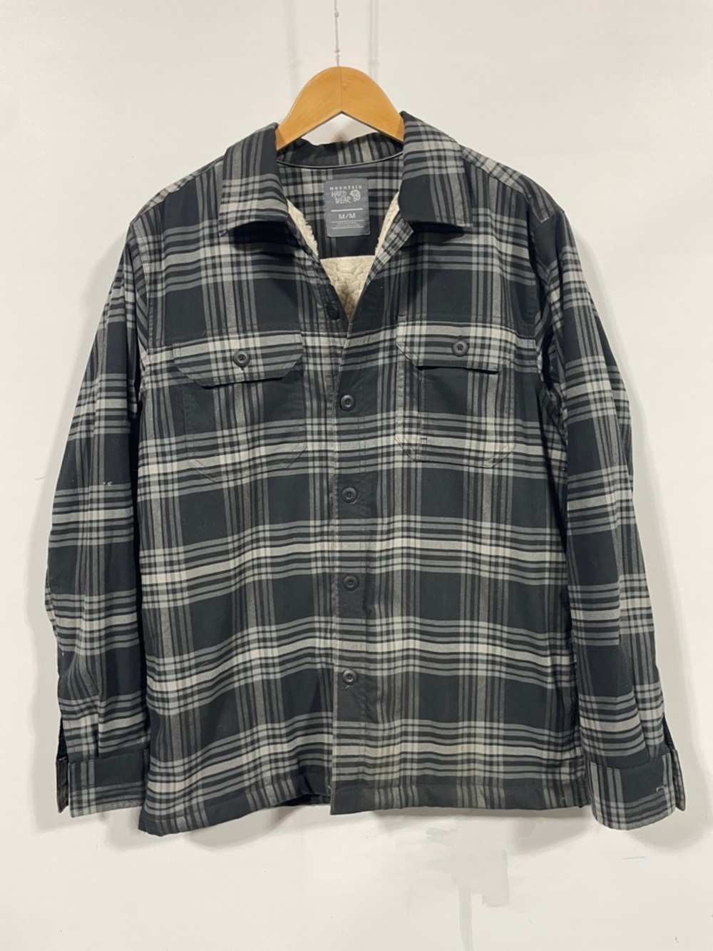 Mountain Hardwear Black & Gray Plaid Sherpa-Lined Shirt Jacket